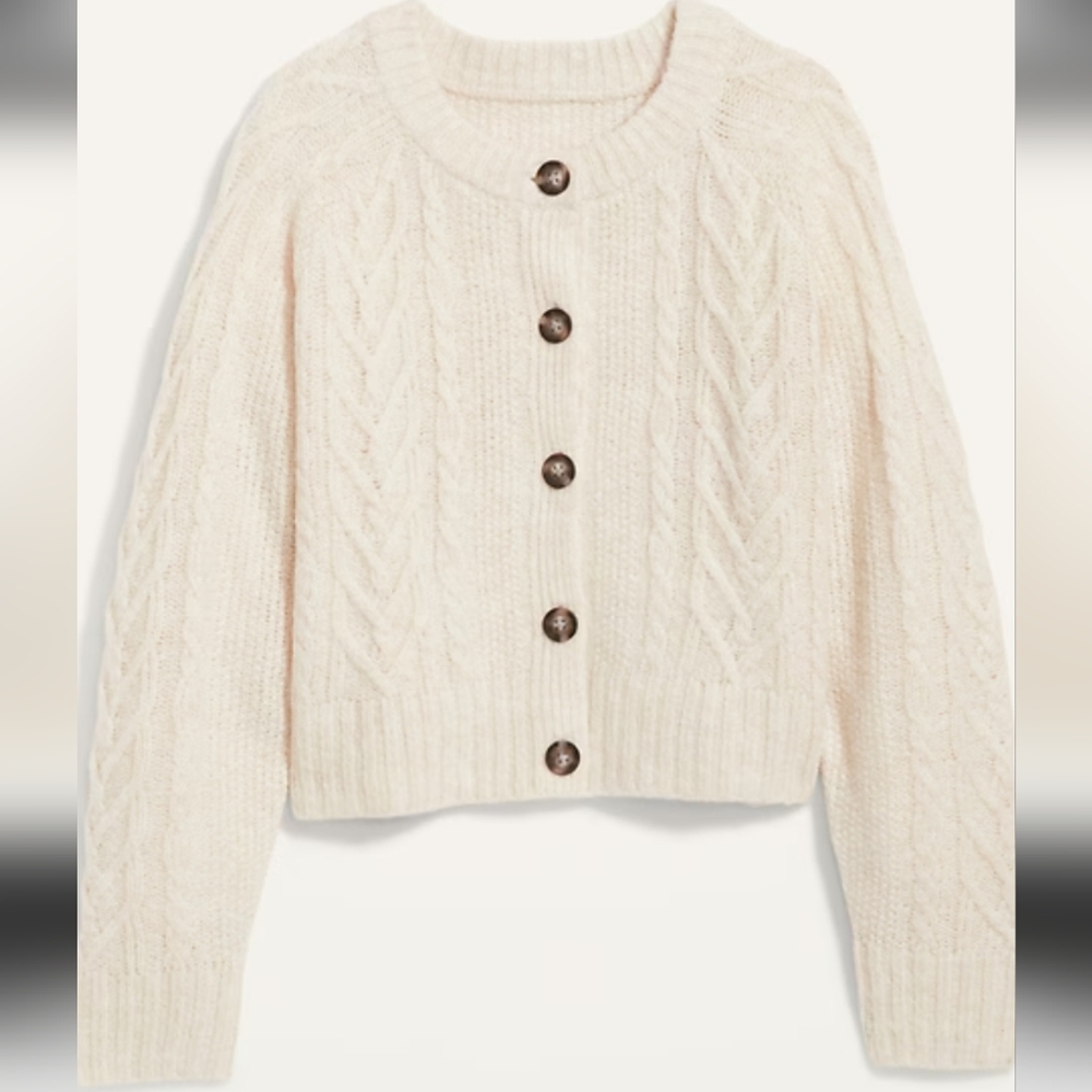 Old Navy Cable Knit Cream Sweater Petite Small